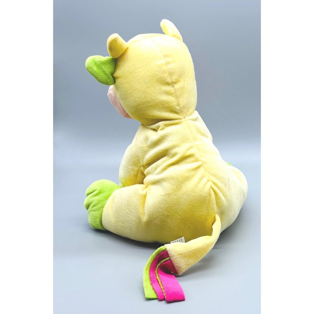 Beverly Hills Teddy Bear Co Cow Plush Rattle Yellow Blue Gingham Stuffed Animal - Picture 4 of 8